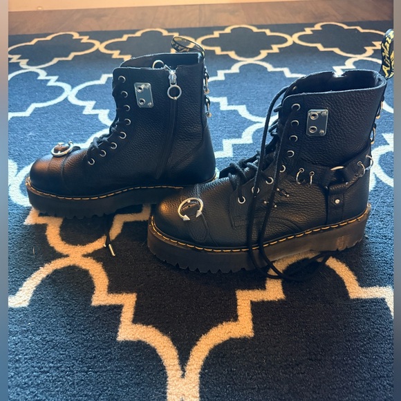 Jadon Piercing Milled Nappa Leather Platform Boots - Picture 4 of 7